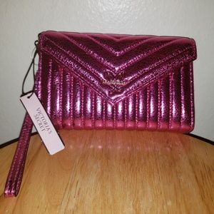Victoria's Secret Metallic Pink Clutch